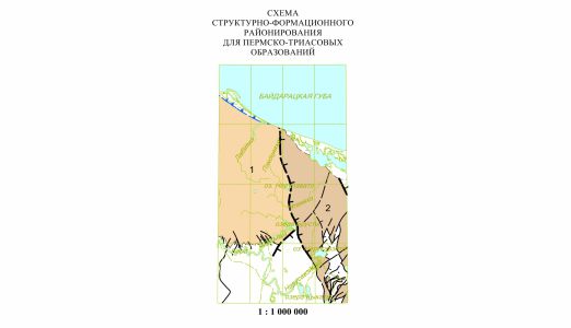 Scheme of structural and formational zoning  for Permian and Triassic formations